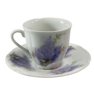 Faust Heirlooms Tea cup & Saucer Czech Republic Lavender Floral